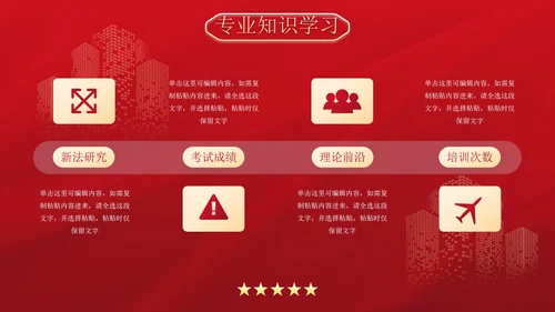 红金高级简约法律行业述职报告PPT模板
