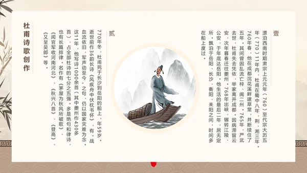 诗人杜甫PPT模板