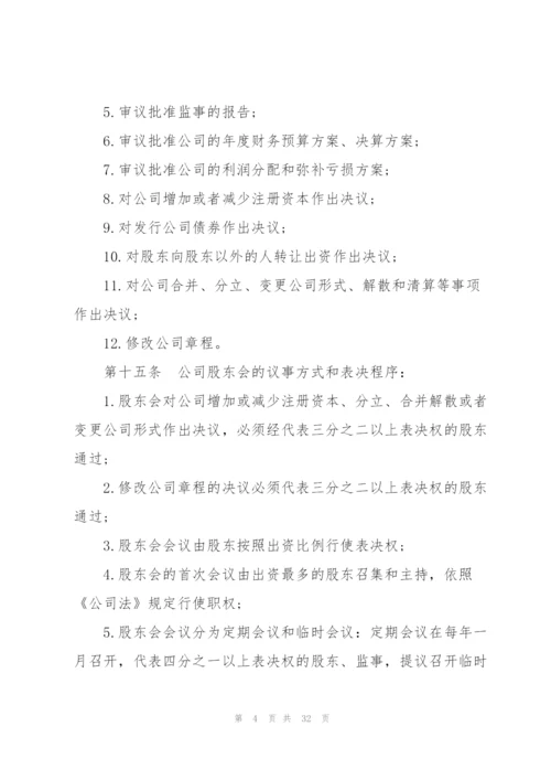 个人经营公司章程范文.docx