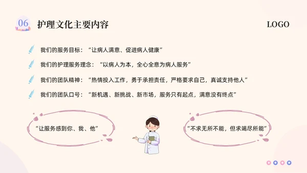 粉紫插画护理团队与文化建设PPT模板宣传PPT动态PPT团团队建设