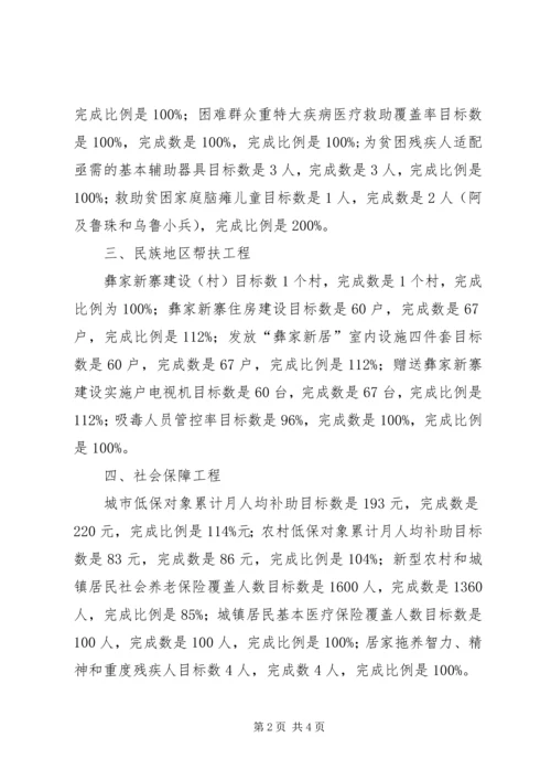 乡镇民生工程目标任务完成情况的自查报告.docx