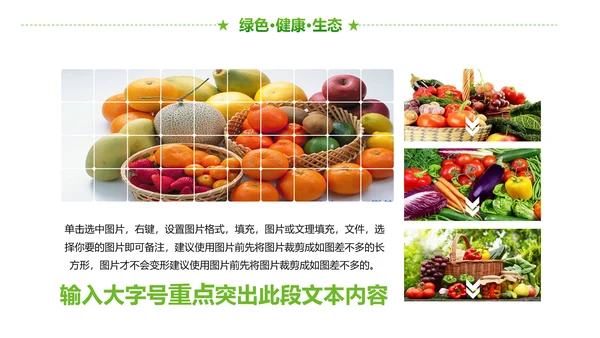 绿色有机生态农业招商农产品展示PPT模板