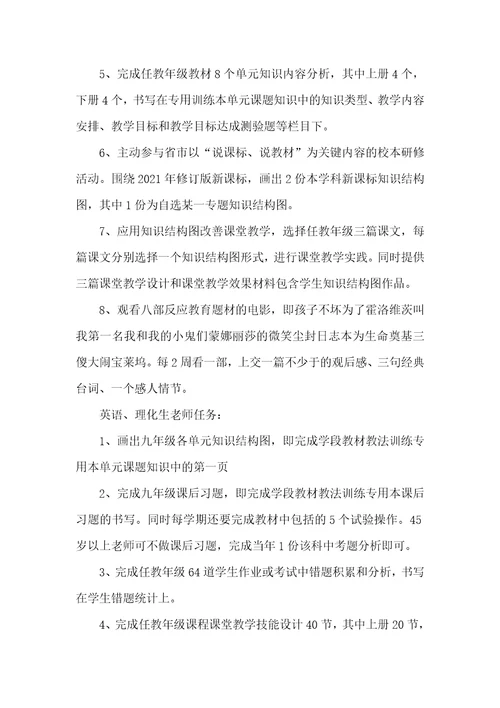 2021年中学校本培训方案