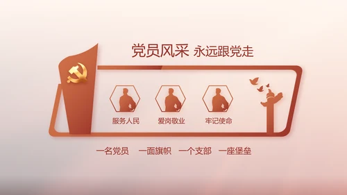 红色党建党支部述职报告动态PPT党课