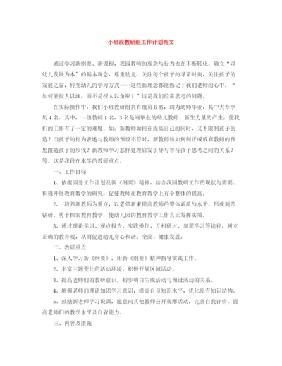 精编之小班段教研组工作计划范文.docx
