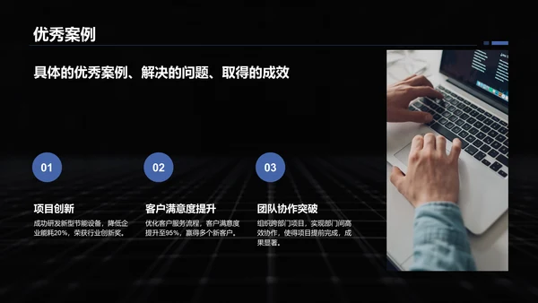 蓝色商务风转正述职报告通用模板PPT模板