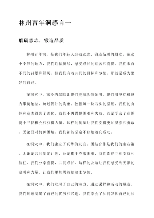 林州青年洞感言