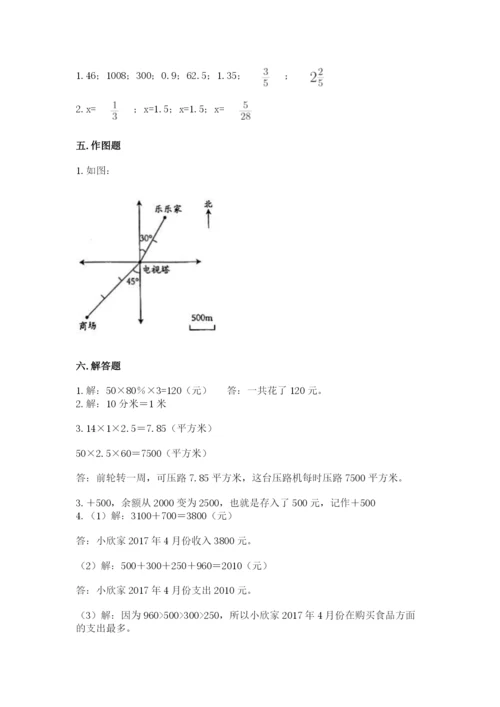 小学六年级下册数学期末卷带答案下载.docx