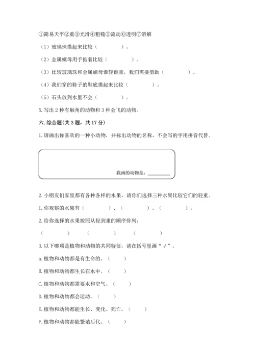 教科版一年级下册科学期末测试卷加答案下载.docx