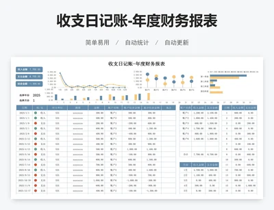 收支日记账-年度财务报表