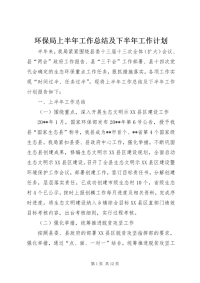 环保局上半年工作总结及下半年工作计划精编.docx