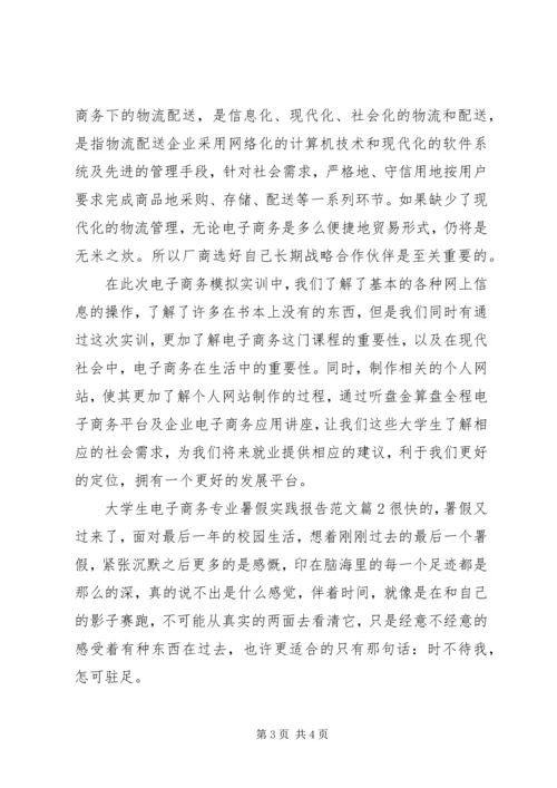 大学生电子商务专业暑假实践报告范文.docx