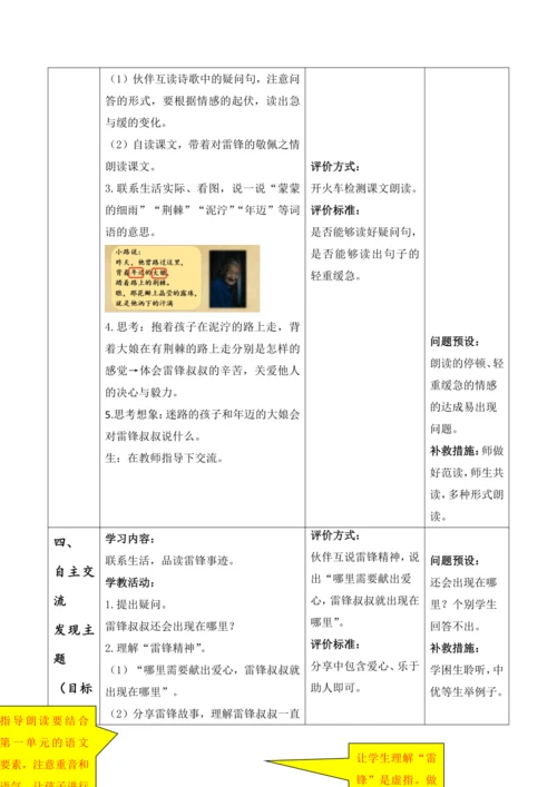 【大单元】5《雷锋叔叔，你在哪里》第一课时 教学设计
