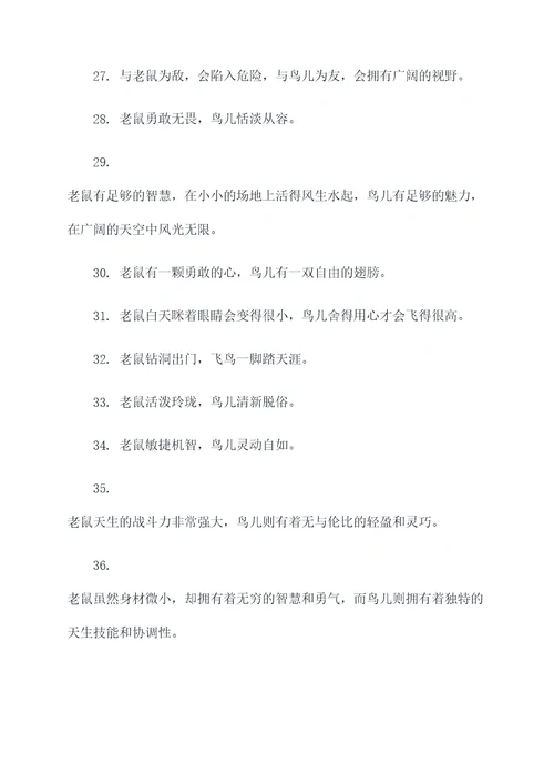 老鼠和鸟谚语