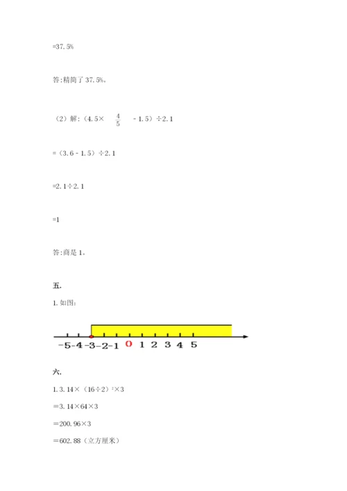 小学六年级下册数学摸底考试题【全优】.docx