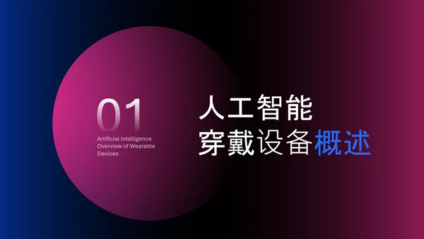 蓝紫渐变科技风人工智能穿戴设备介绍PPT模板​