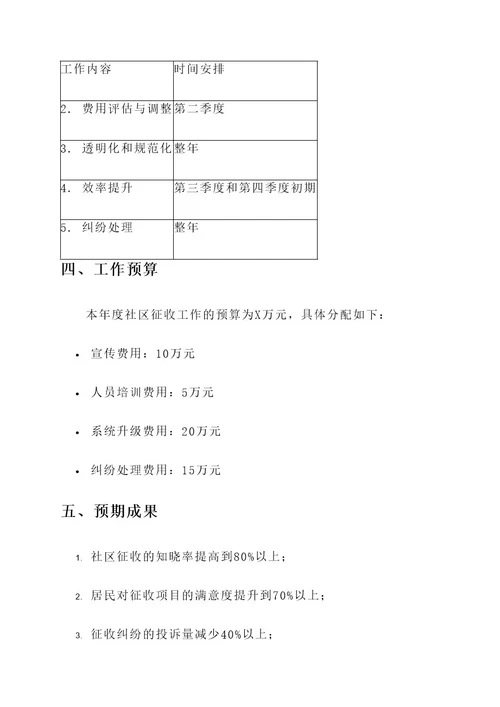 社区征收年初工作方案