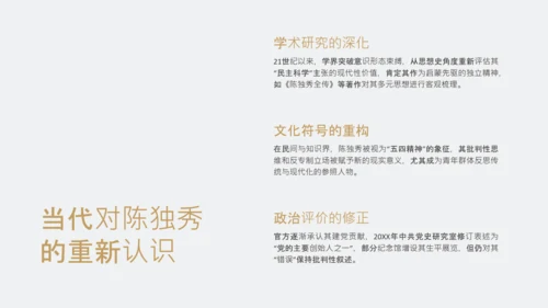 黄色简约风人物介绍之陈独秀