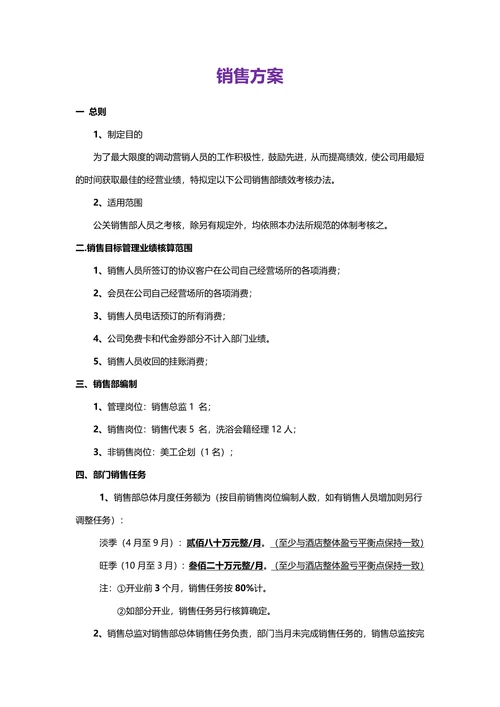 销售目标管理方案