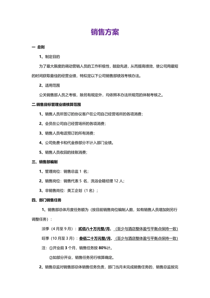 销售目标管理方案
