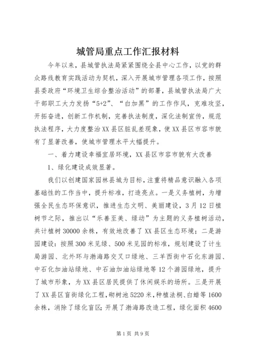 城管局重点工作汇报材料.docx