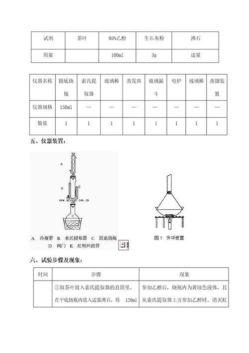 从茶叶中提取咖啡因有机化学实验报告