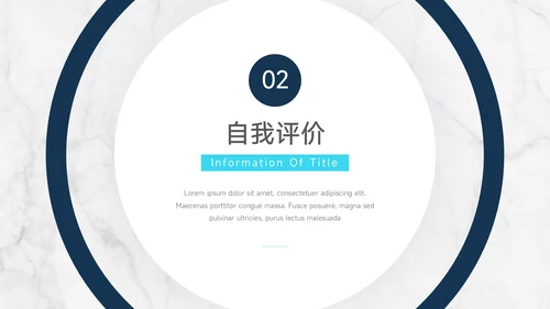 蓝色简洁大理石转正述职报告PPT模板