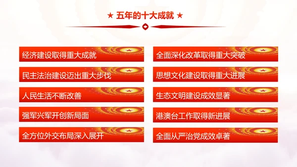 砥砺奋进的五年十九大报告解读PPT模板