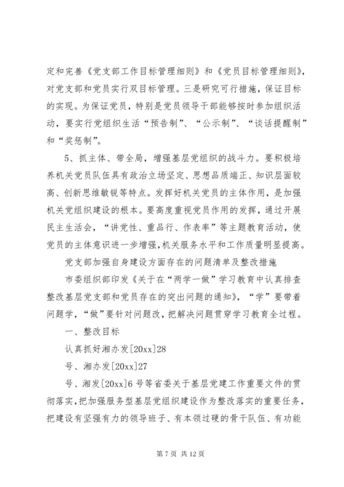 党支部加强自身建设方面存在的问题清单及整改措施材料.docx