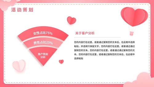 粉色渐变简约520情人节销售活动方案策划PPT模板