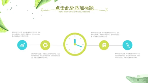 水彩清新绿叶教师说课教育教学课件PPT模板