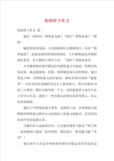 你的样子作文