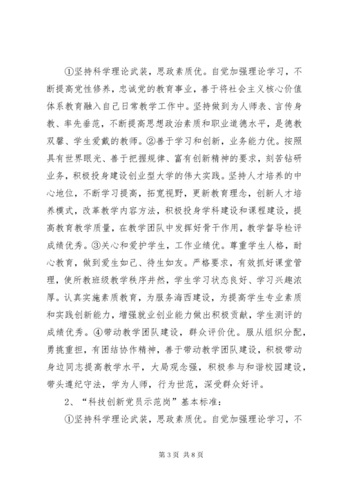 党员示范岗标准及管理办法.docx