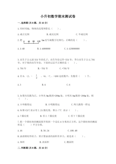 小升初数学期末测试卷附答案（培优a卷）.docx