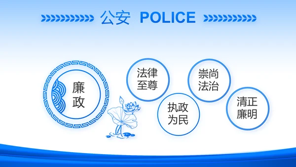 蓝色政治建警从严治警公安警察动态PPT