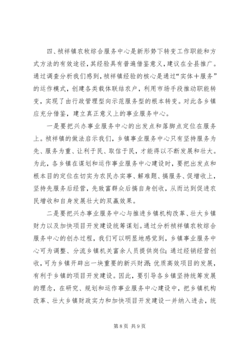 关于×镇农牧综合服务中心建设有关情况的调查.docx