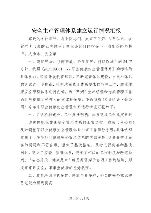 安全生产管理体系建立运行情况汇报 (3).docx