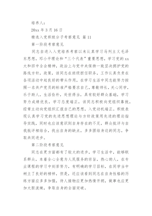 精选入党积极分子考察意见.docx