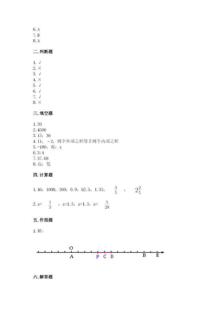 小升初六年级期末试卷（考点提分）.docx