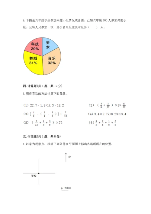 小学六年级上册数学期末测试卷及参考答案【综合卷】.docx