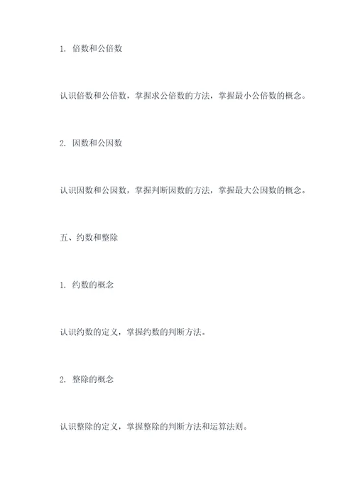 数学小学所有知识点