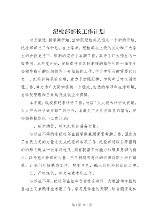 纪检部部长工作计划 (2).docx