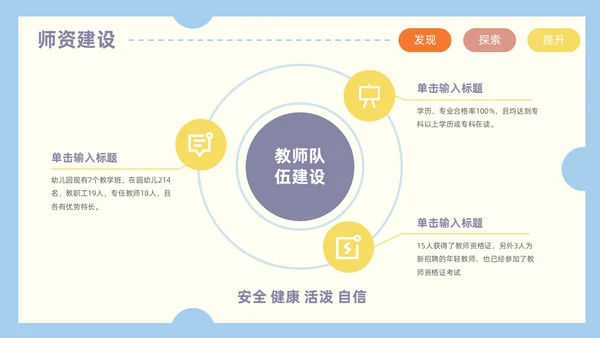 卡通风创意邮票可爱幼儿园工作汇报PPT模板