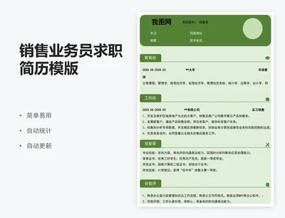 销售业务员求职简历模版