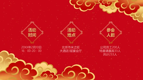 红色简约大气公司年会通用PPT模板