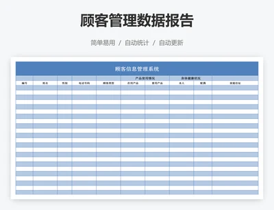 顾客管理数据报告