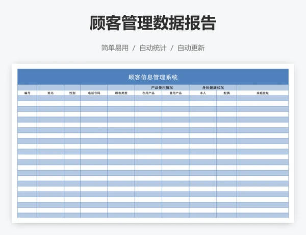 顾客管理数据报告