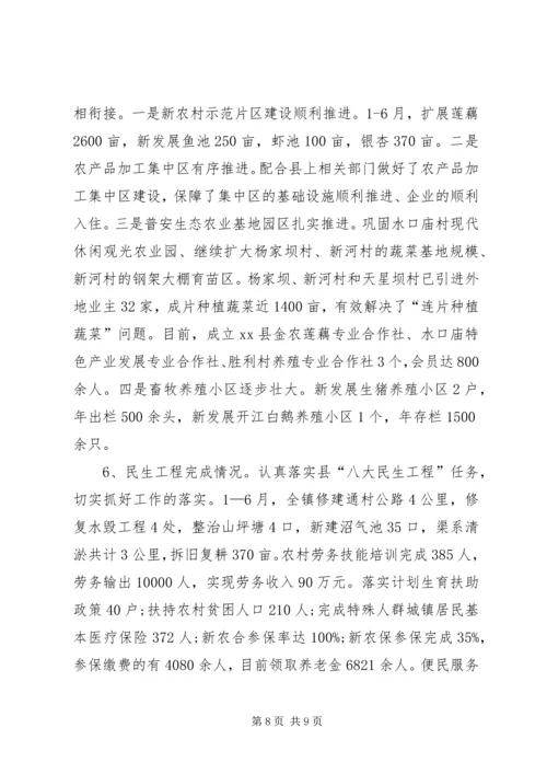 乡镇政府半年工作总结.docx