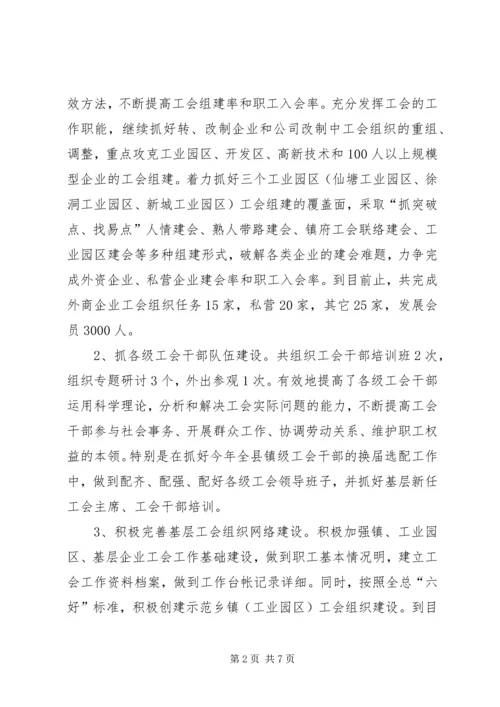 县总工会上半年工作情况汇报.docx