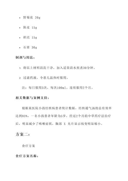 小孩结核病偏方治疗方案